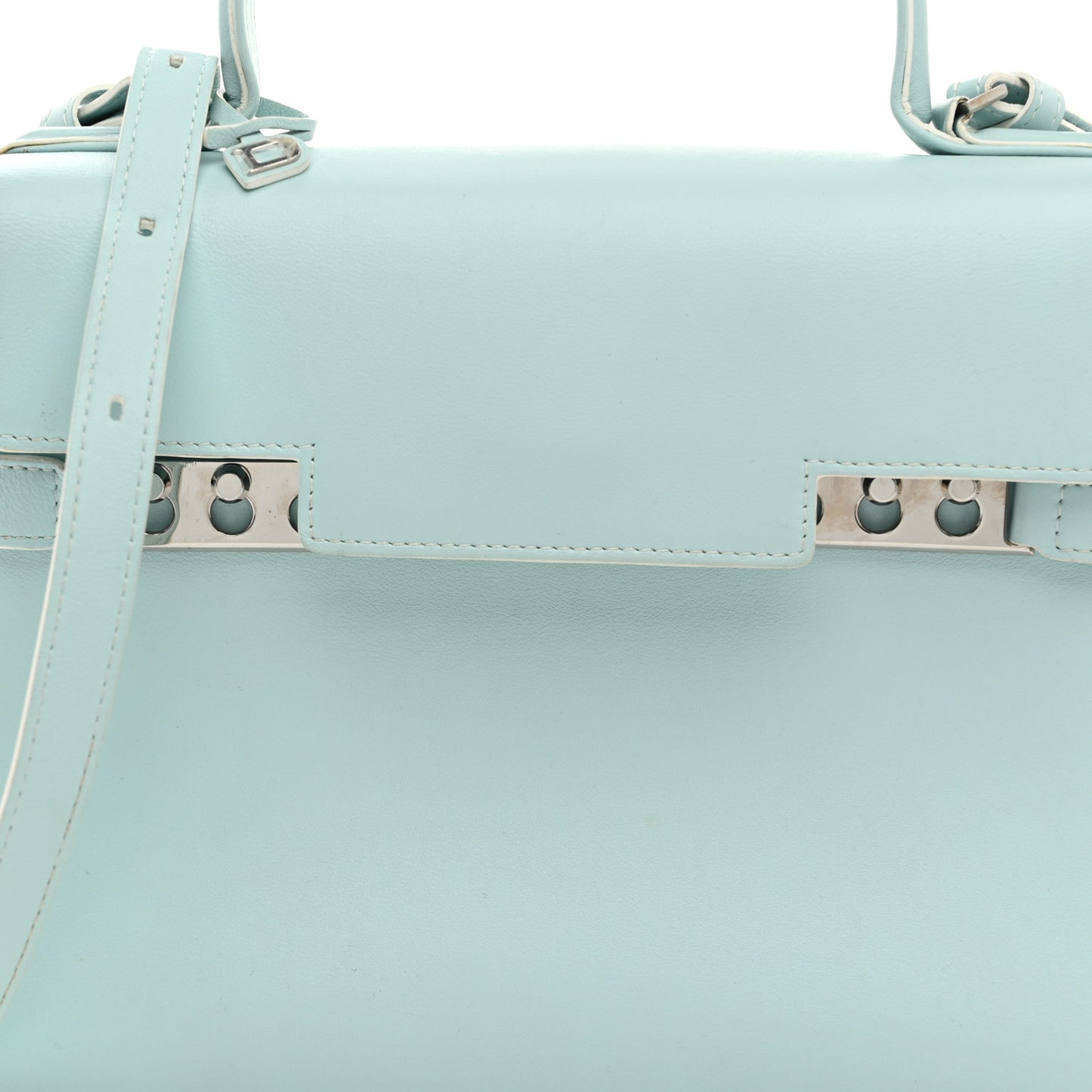 Calfskin CM Tempete Satchel Light Blue