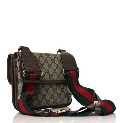 Gucci GG Supreme Monogram Web Small Neo Vintage Double Flap Messenger Bag Beige New Acero 3 of 11