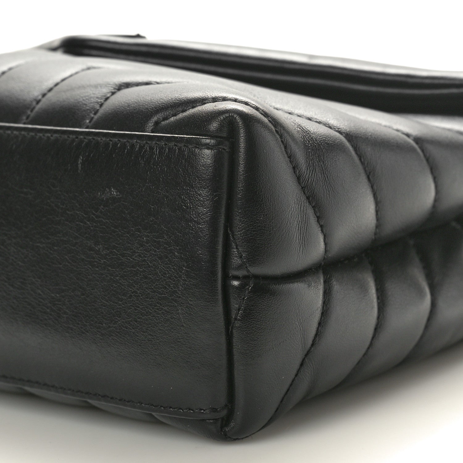 Saint Laurent Calfskin Y Quilted Monogram Monochrome Small Loulou Chain Satchel Black 10 of 10
