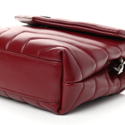 Saint Laurent Calfskin Y Quilted Monogram Toy Loulou Crossbody Bag Rouge 7 of 8