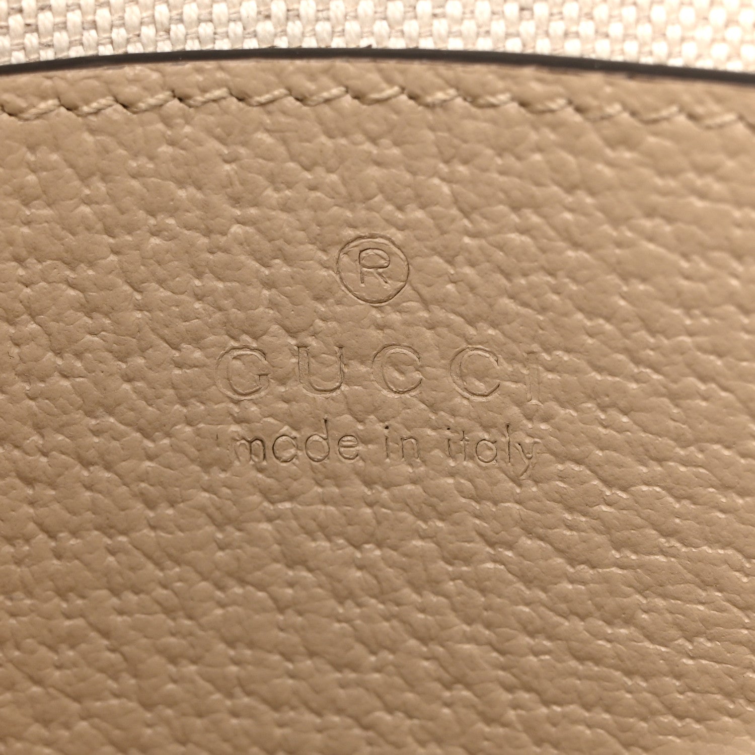 Gucci GG Supreme Monogram Textured Dollar Calfskin Web Mini Horsebit 1955 Shoulder Bag Beige Mystic White Oatmeal 6 of 12
