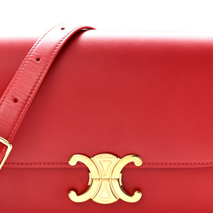 Celine Shiny Calfskin Medium Triomphe Red 9 of 11