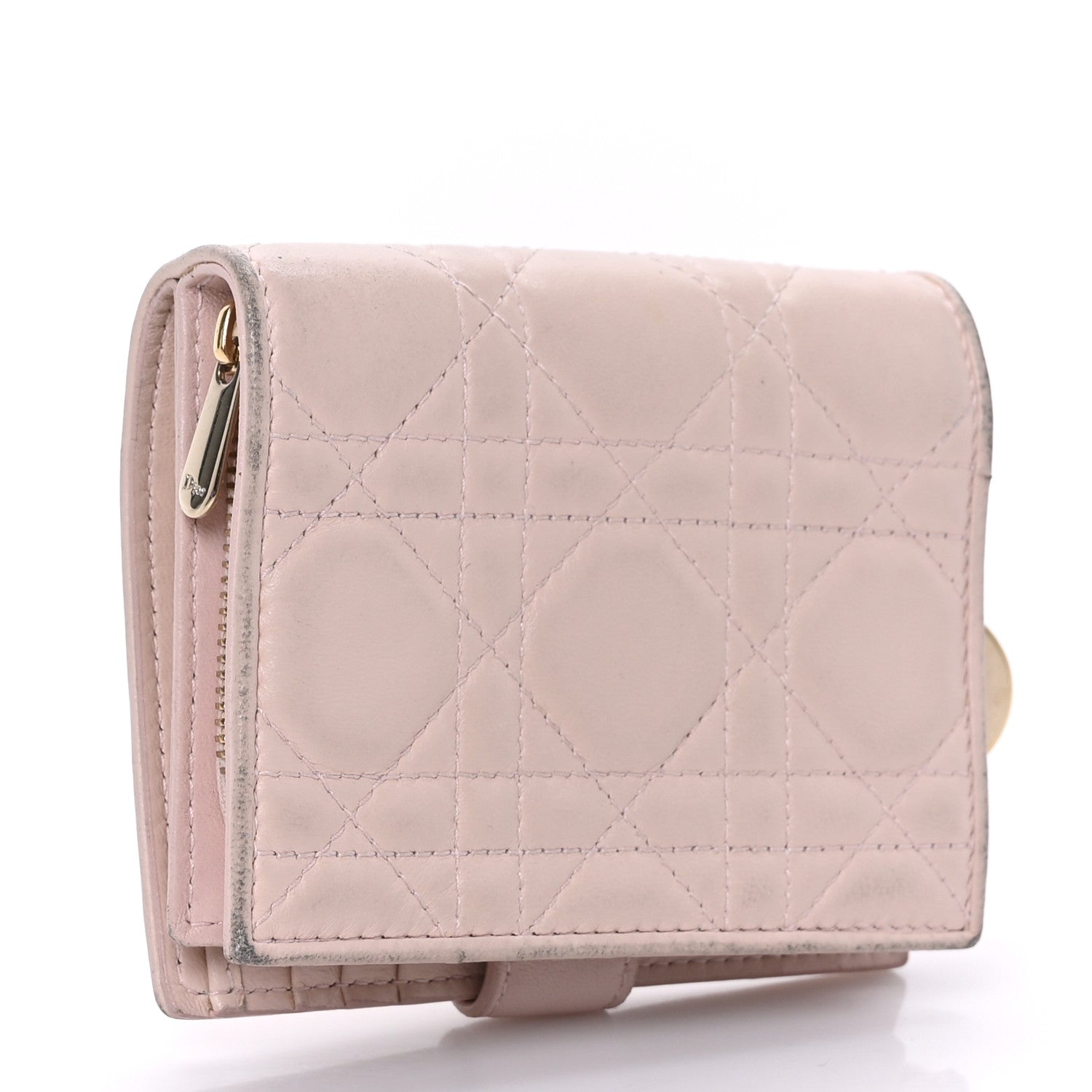 Christian Dior Lambskin Cannage Lady Dior Eden Wallet Light Pink 3 of 9