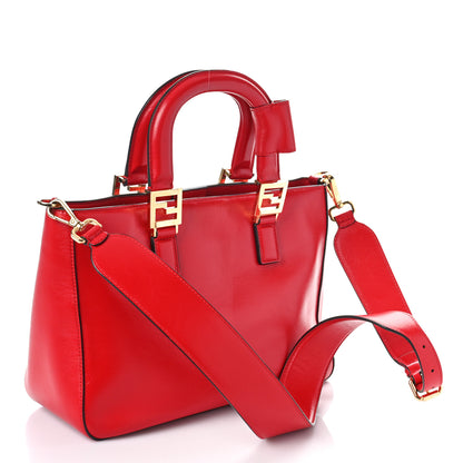 Fendi Vitello Glacier Small FF Tote Rosso Cardinale 2 of 8