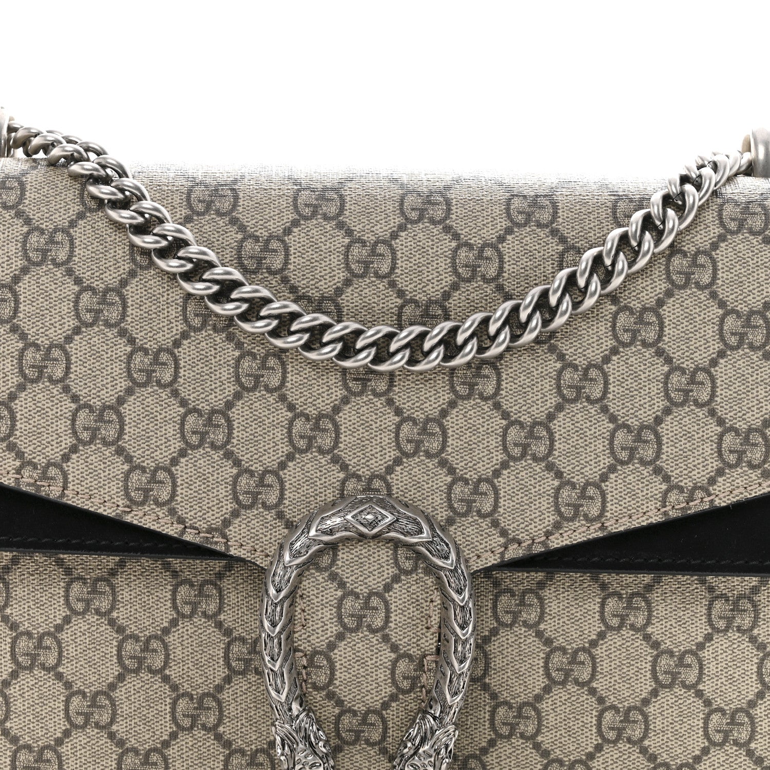 Gucci GG Supreme Monogram Medium Dionysus Shoulder Bag Black 8 of 11