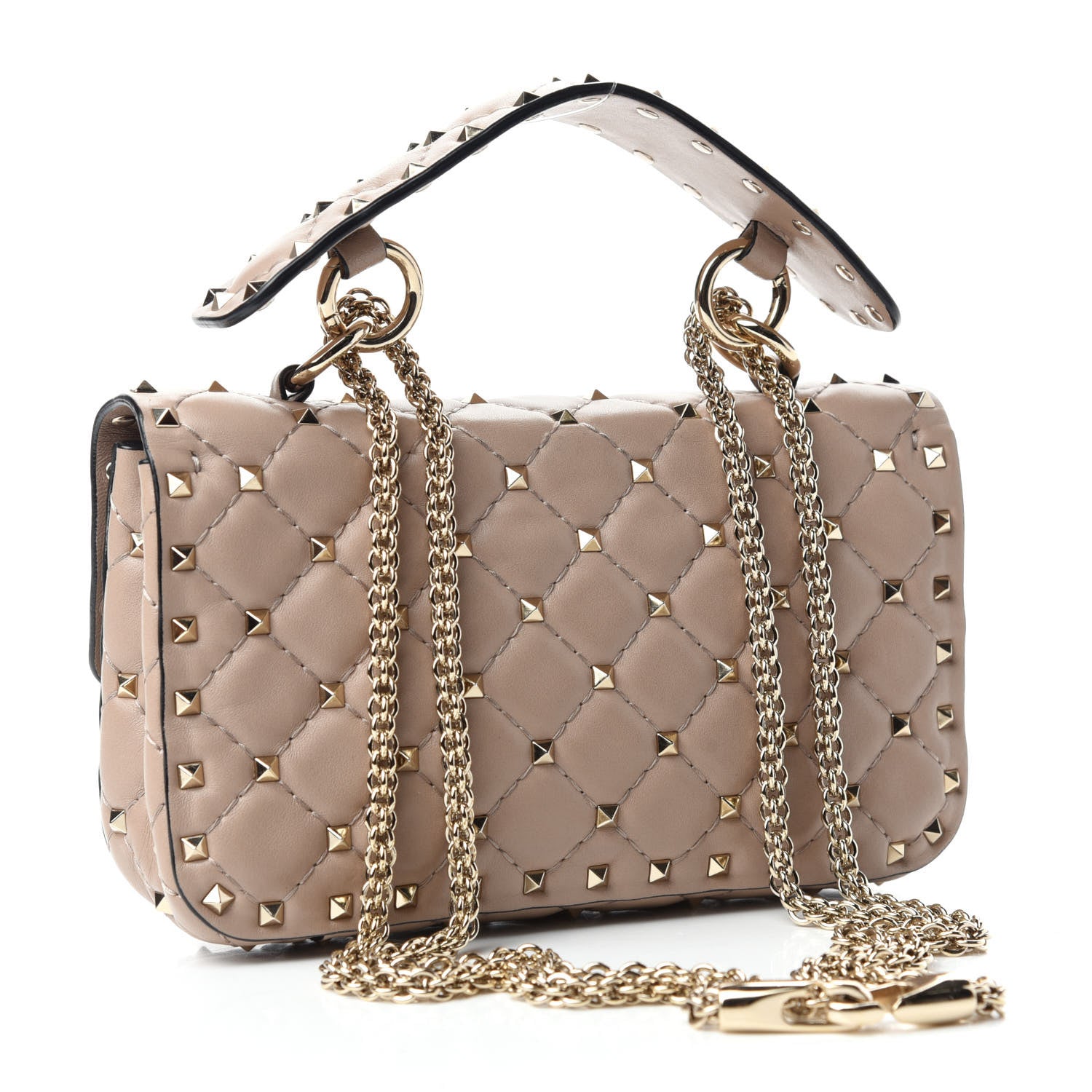 Valentino Garavani Nappa Small Rockstud Spike Shoulder Bag Poudre 3 of 10