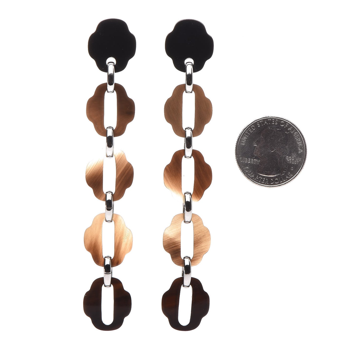 Buffalo Horn Palladium Mousqueton Earrings