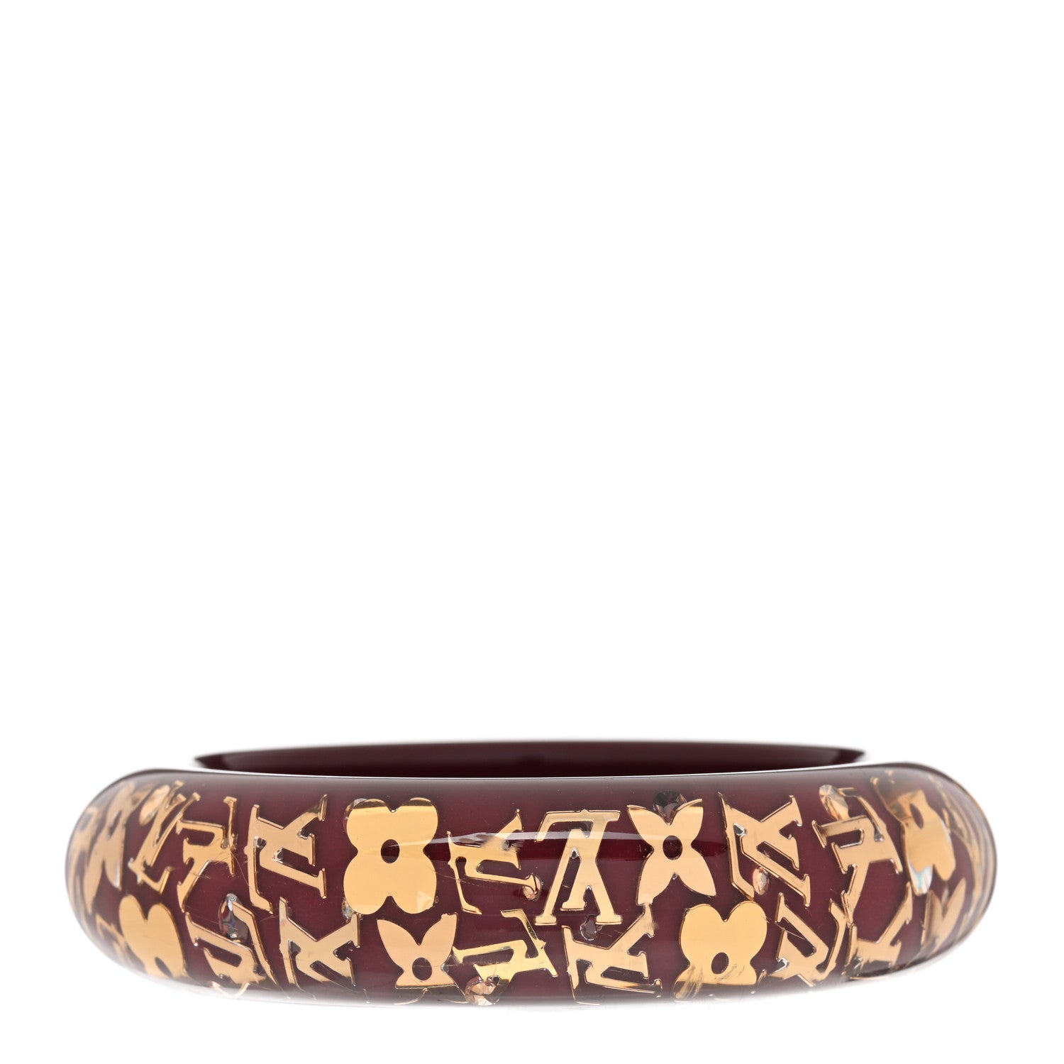 Louis Vuitton Resin Swarovski Medium Inclusion Bracelet GM Rouge Fauviste 3 of 4