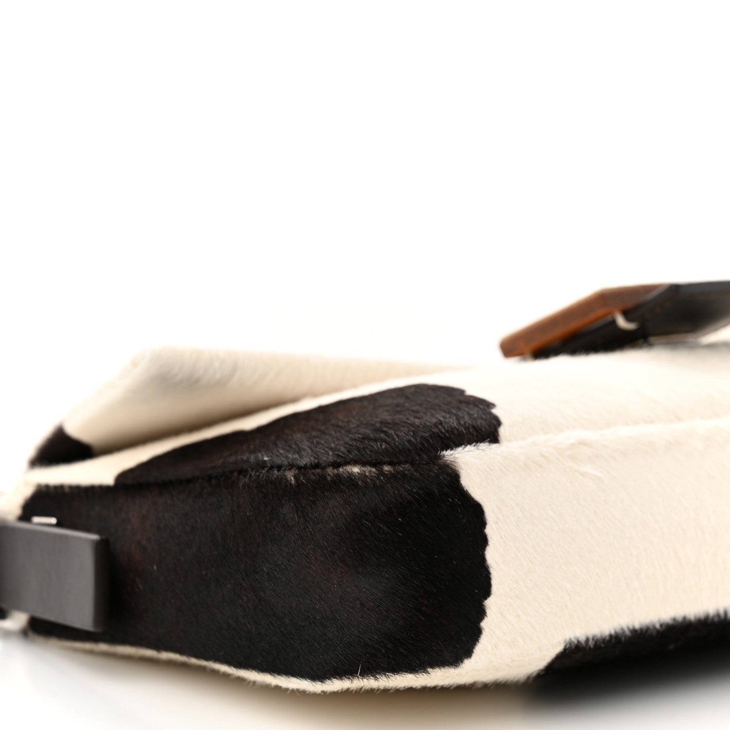 Fendi Calf Hair Baguette White Brown 10 of 13