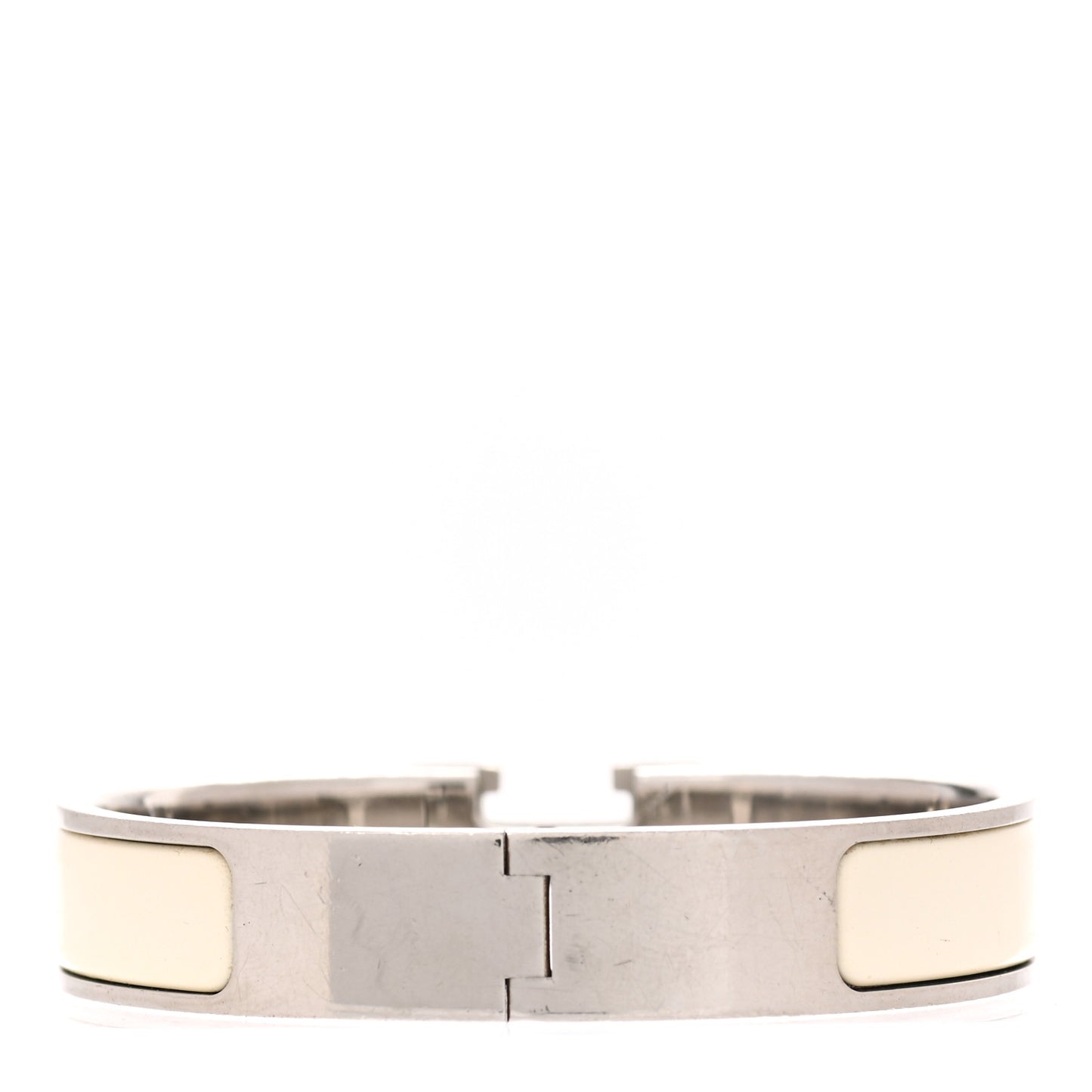 Enamel Narrow Clic Clac H Bracelet PM White