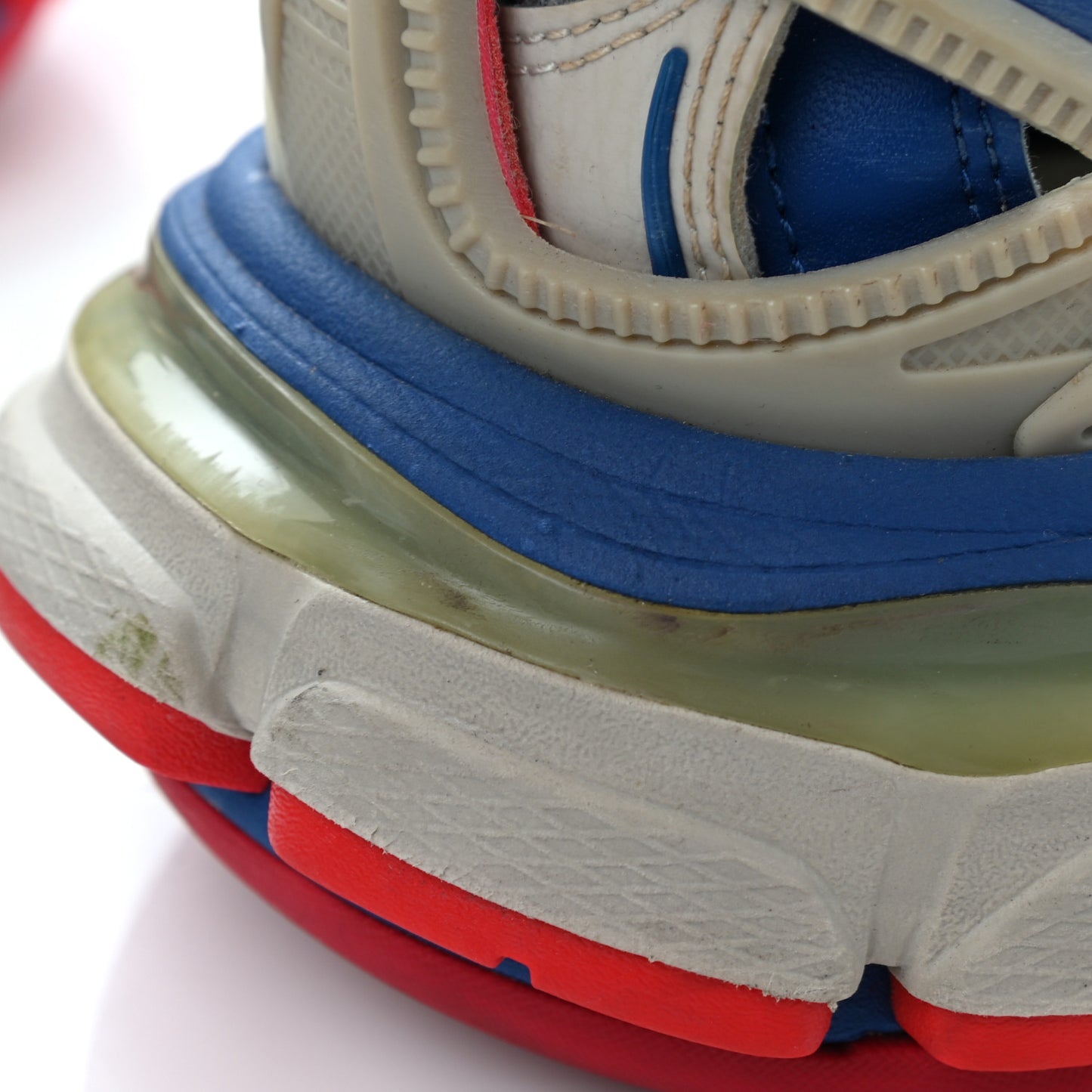 Rubber Mesh Bi-Color Womens Track.2 Open Sneakers 35 Beige Blue Red