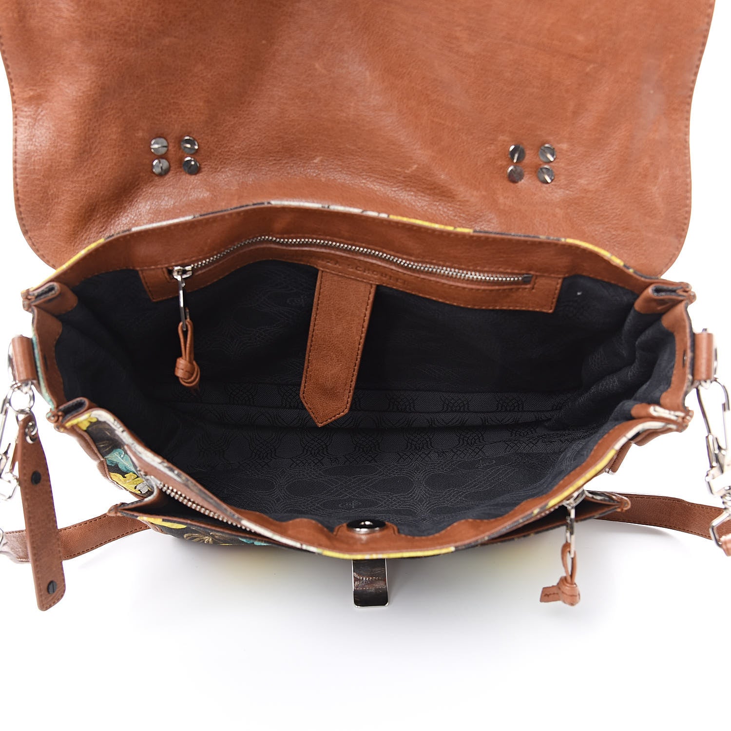 Proenza Schouler Canvas Tropical Printed Medium PS1 Satchel Brown 5 of 15