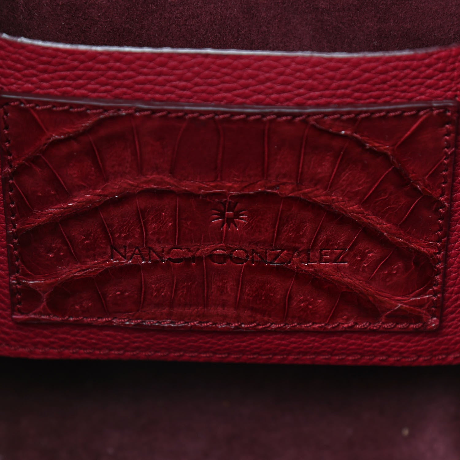 Nancy Gonzalez Calfskin Crocodile Mini Cristie Satchel Dark Pink 8 of 12