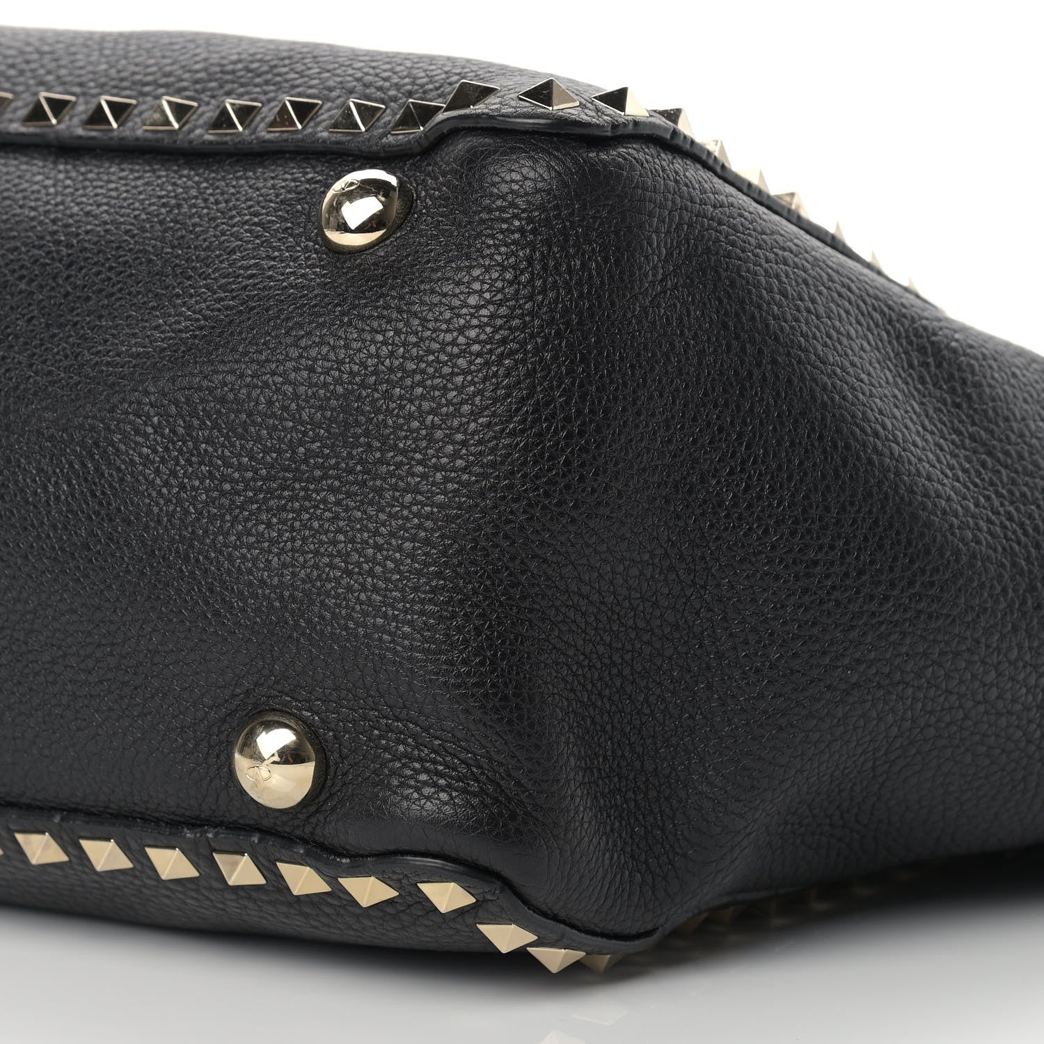 Valentino Garavani Pebbled Calfskin Medium Rockstud Tote Black 7 of 7