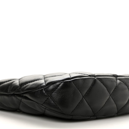 Chanel Lambskin Quilted Hobo Black 7 of 8