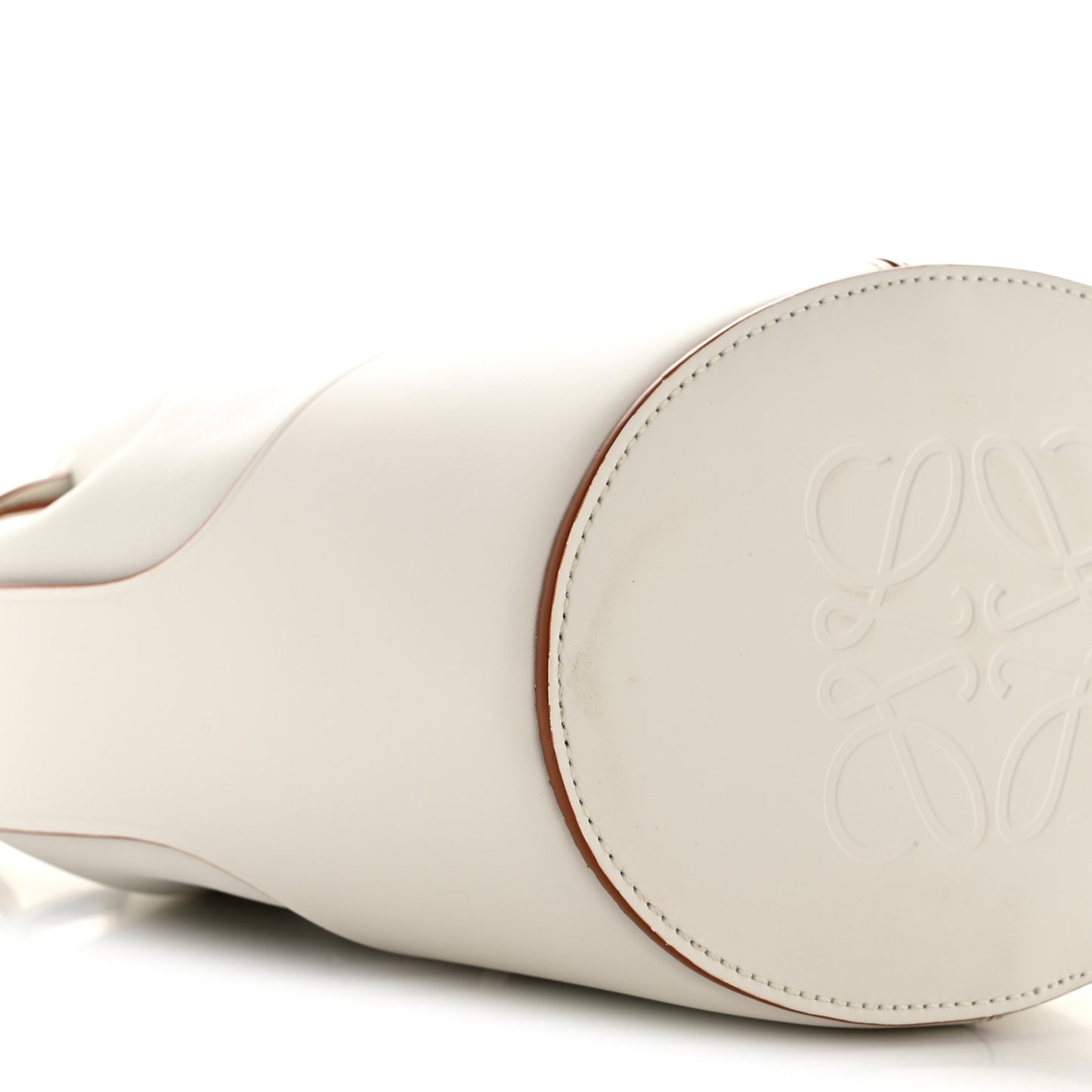 Calfskin Balloon Bucket Bag Soft White