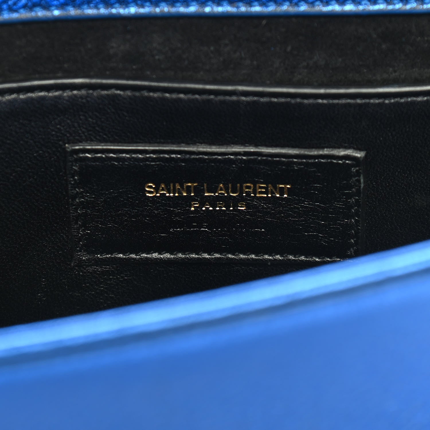 Saint Laurent Metallic Calfskin Small Classic Monogram Kate Tassel Satchel Blue Royal 6 of 9