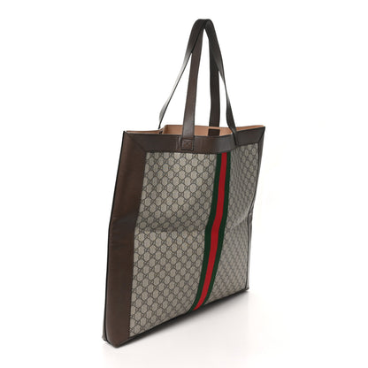 Gucci GG Supreme Monogram Web Maxi Ophidia Vertical Shopping Tote Brown 4 of 11