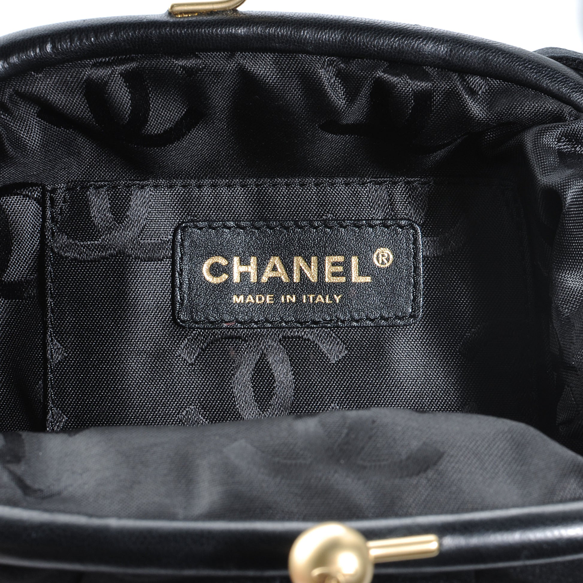 Chanel Satin Pleated Evening Clutch Bag Black 6 of 7