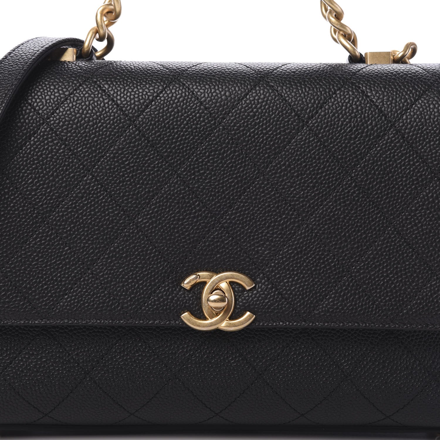 Chanel Grained Calfskin Small Stitched Flap Black 9 of 10