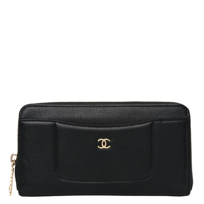 Chanel Grained Calfskin Neo Executive Zip Around Wallet Black 1 of 9