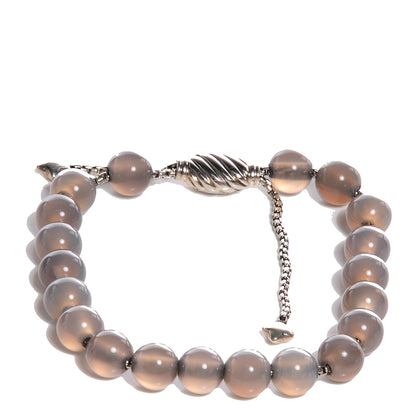 David Yurman Sterling Silver Moonstone Spiritual Beads 8mm Bracelet Grey 4 of 5