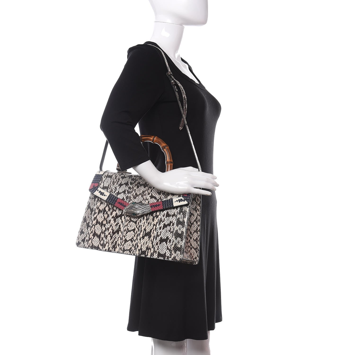 Gucci Snakeskin Small Lilith Top Handle Bag Beige 2 of 12