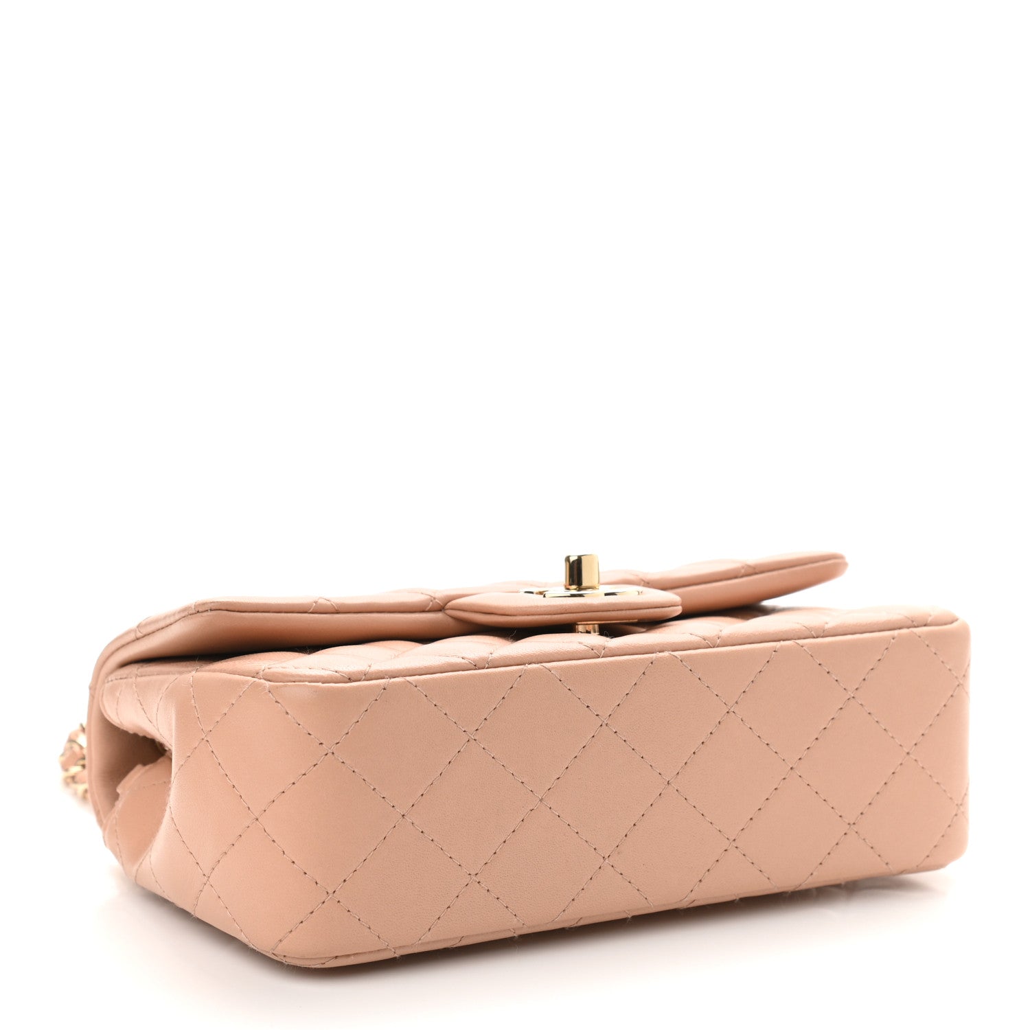 Chanel Lambskin Quilted Mini Rectangular Flap Beige 4 of 11