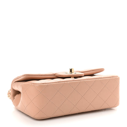 Chanel Lambskin Quilted Mini Rectangular Flap Beige 4 of 11