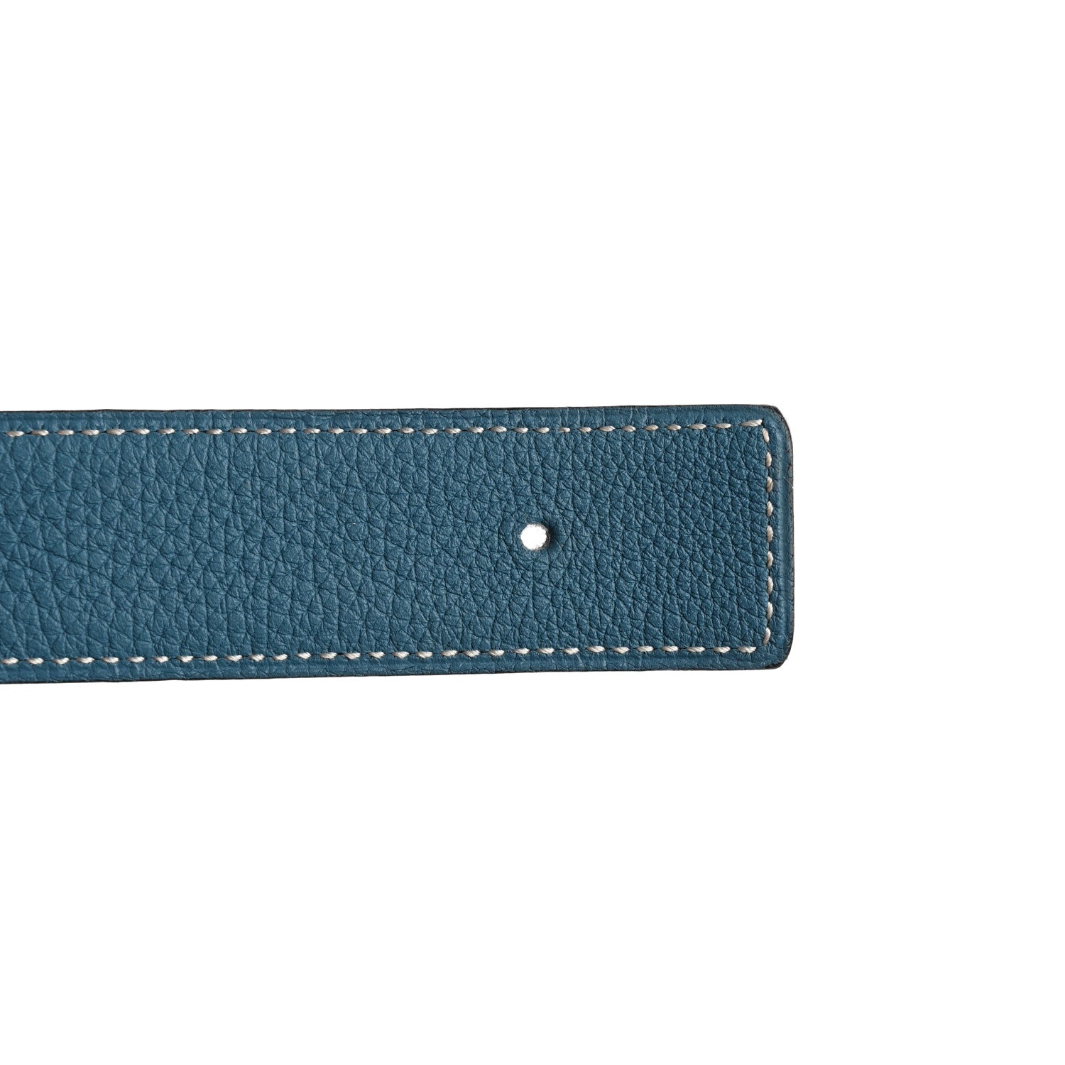 Hermes Togo Box 32mm Belt Strap 85 Black Blue Jean 8 of 9