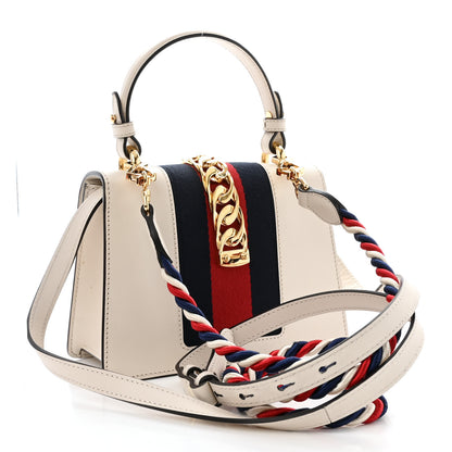Gucci Calfskin Mini Sylvie Top Handle Bag White 3 of 15