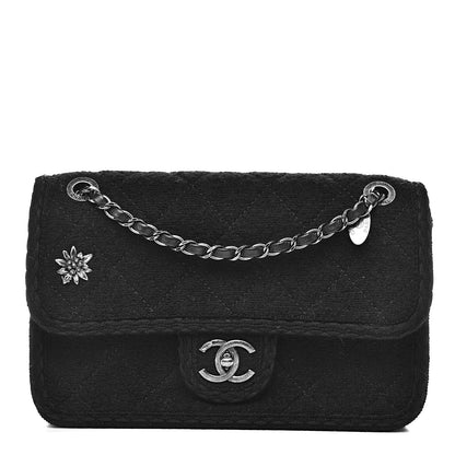 Chanel Wool Quilted Medium Edelweiss Single Flap Black 1 of 11