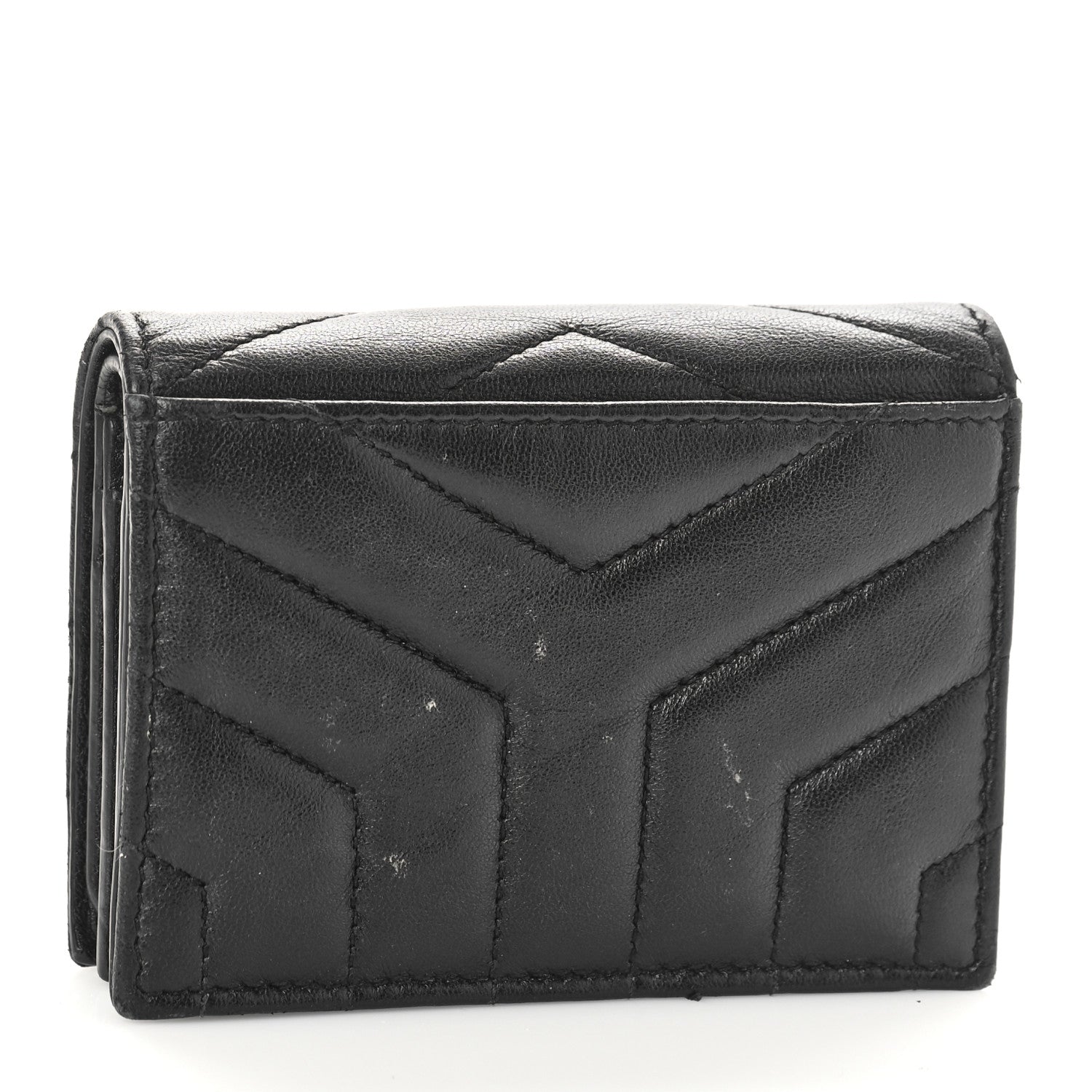 Saint Laurent Lambskin Y Quilted Monogram Loulou Flap Wallet Black 3 of 11