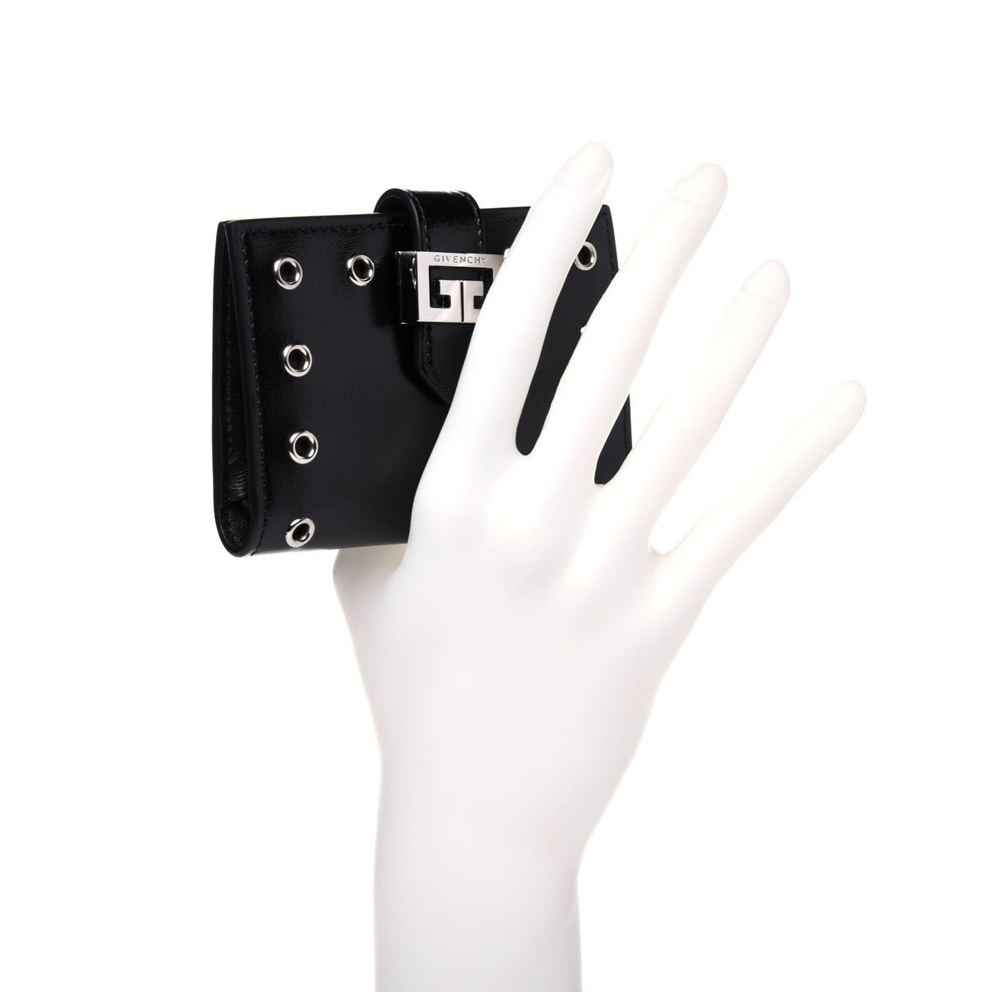 Calfskin Eyelet GV3 Card Case Black