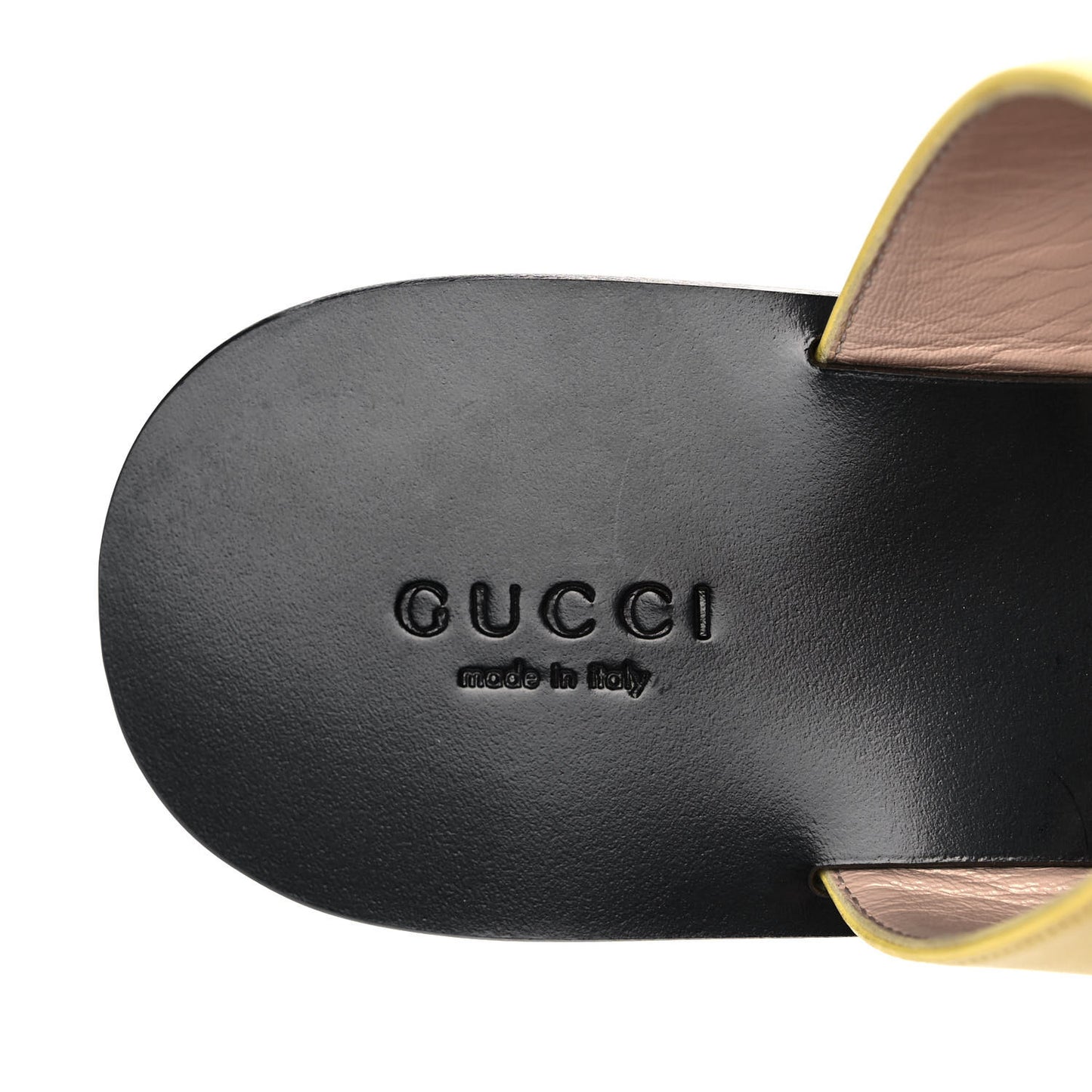 Calfskin GG Marmont Thong Sandals 37 Banana