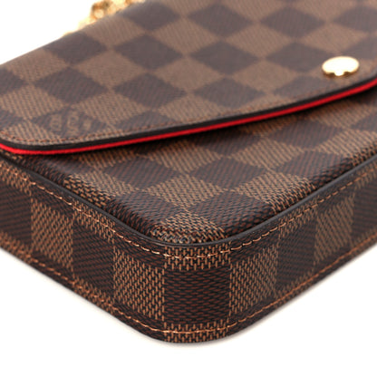 Louis Vuitton Damier Ebene Pochette Felicie Chain Wallet 13 of 15