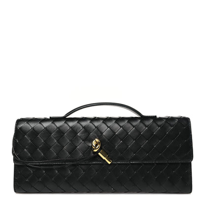 Bottega Veneta Nappa Intrecciato Long Andiamo Top Handle Clutch Black 1 of 7