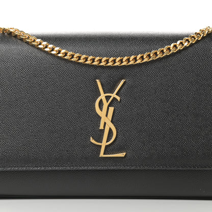 Saint Laurent Grain De Poudre Medium Classic Monogram Kate Satchel Black 8 of 11