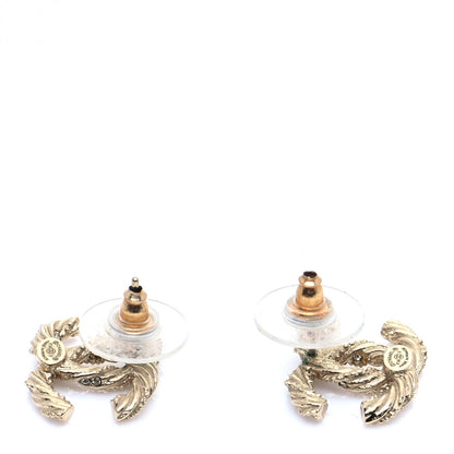Chanel Crystal Twisted CC Earrings Gold 3 of 5