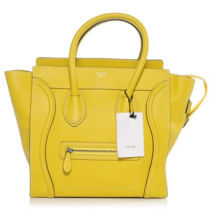 Celine Drummed Calfskin Mini Luggage Citron 1 of 10