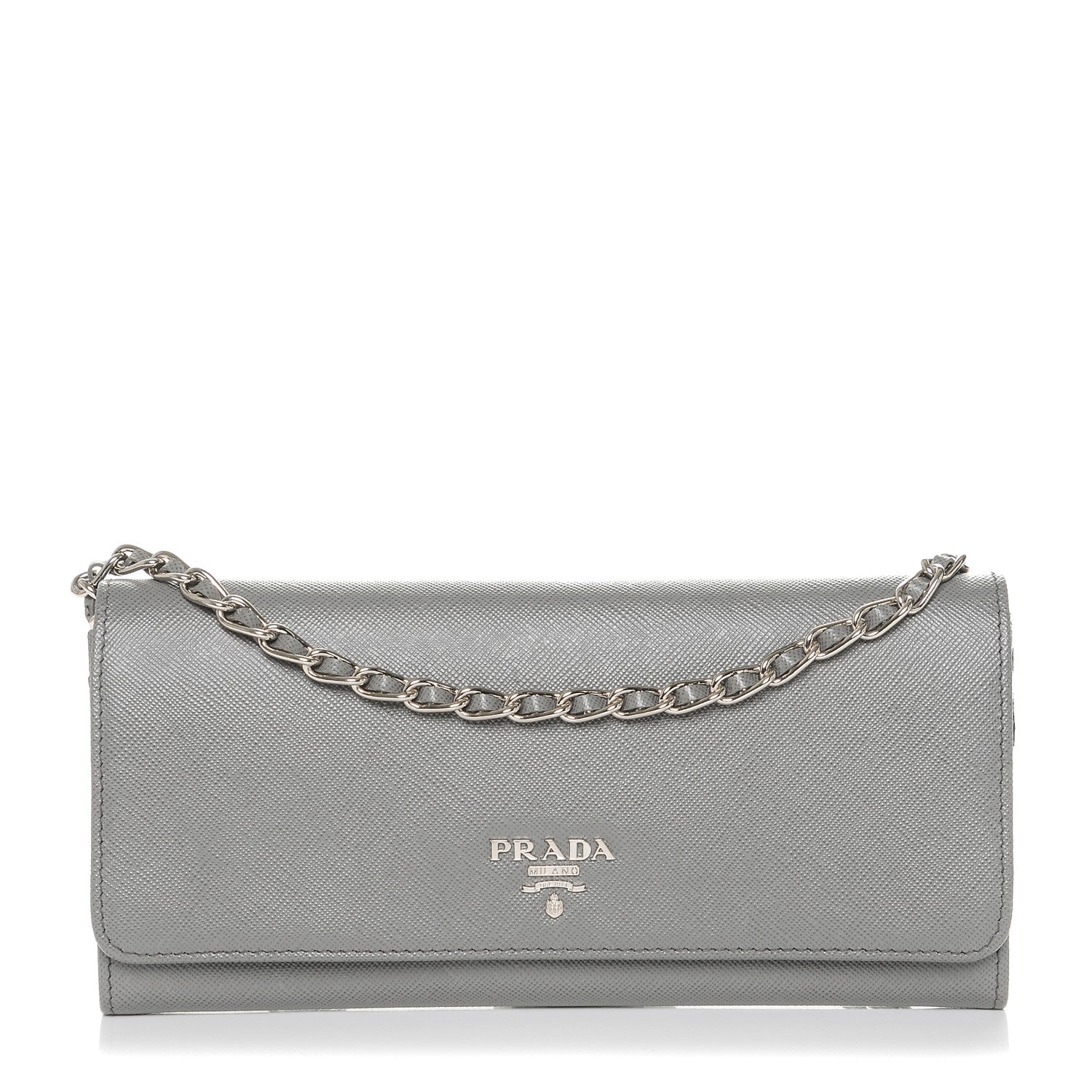 Prada Saffiano Metal Oro Chain Wallet Marmo 1 of 7