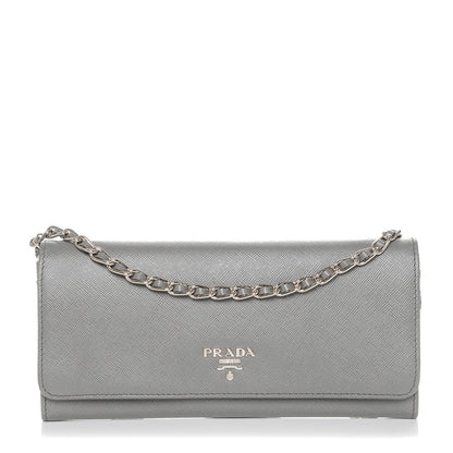Prada Saffiano Metal Oro Chain Wallet Marmo 1 of 7