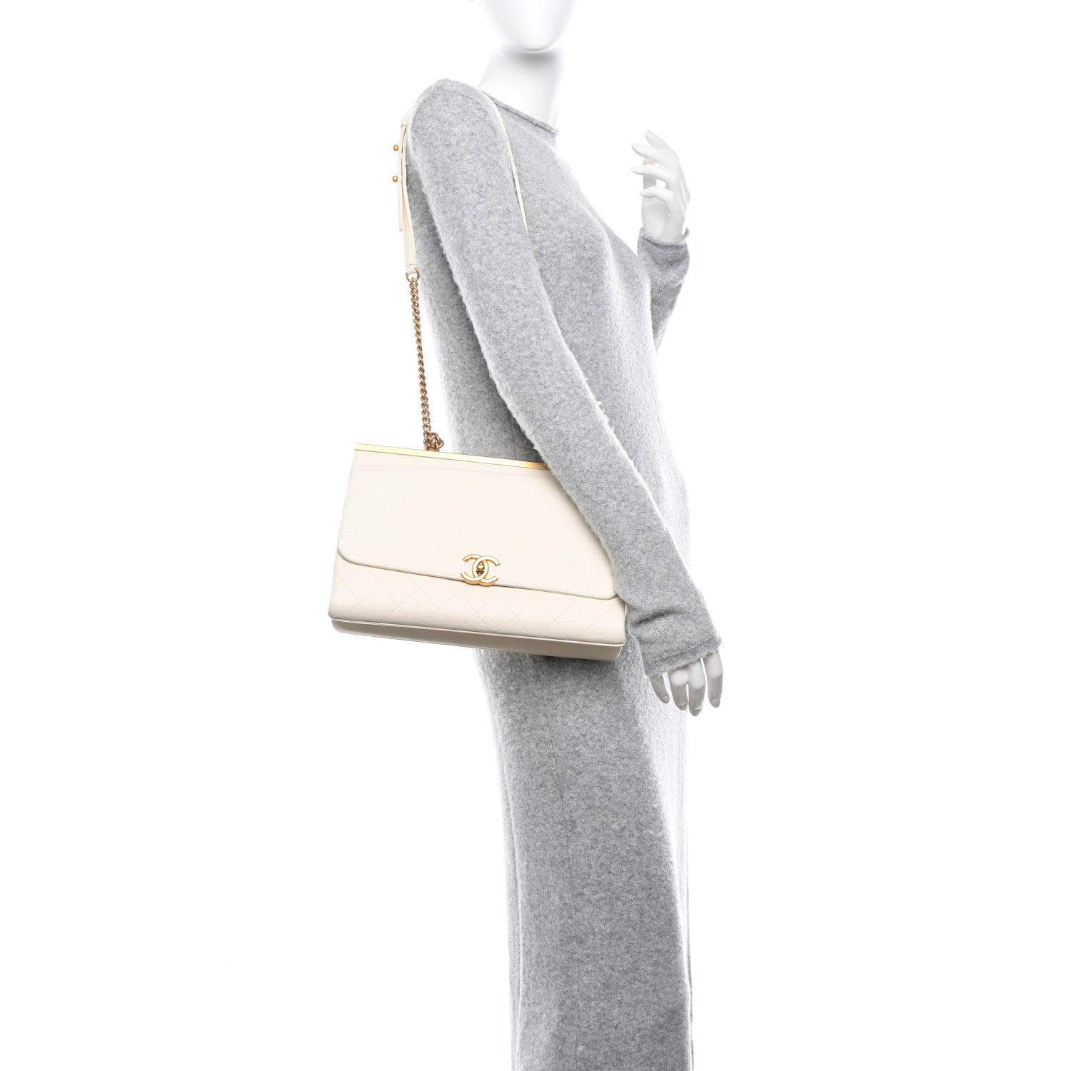 Chanel Lambskin Quilted Coco Luxe Top Handle Flap White 2 of 15