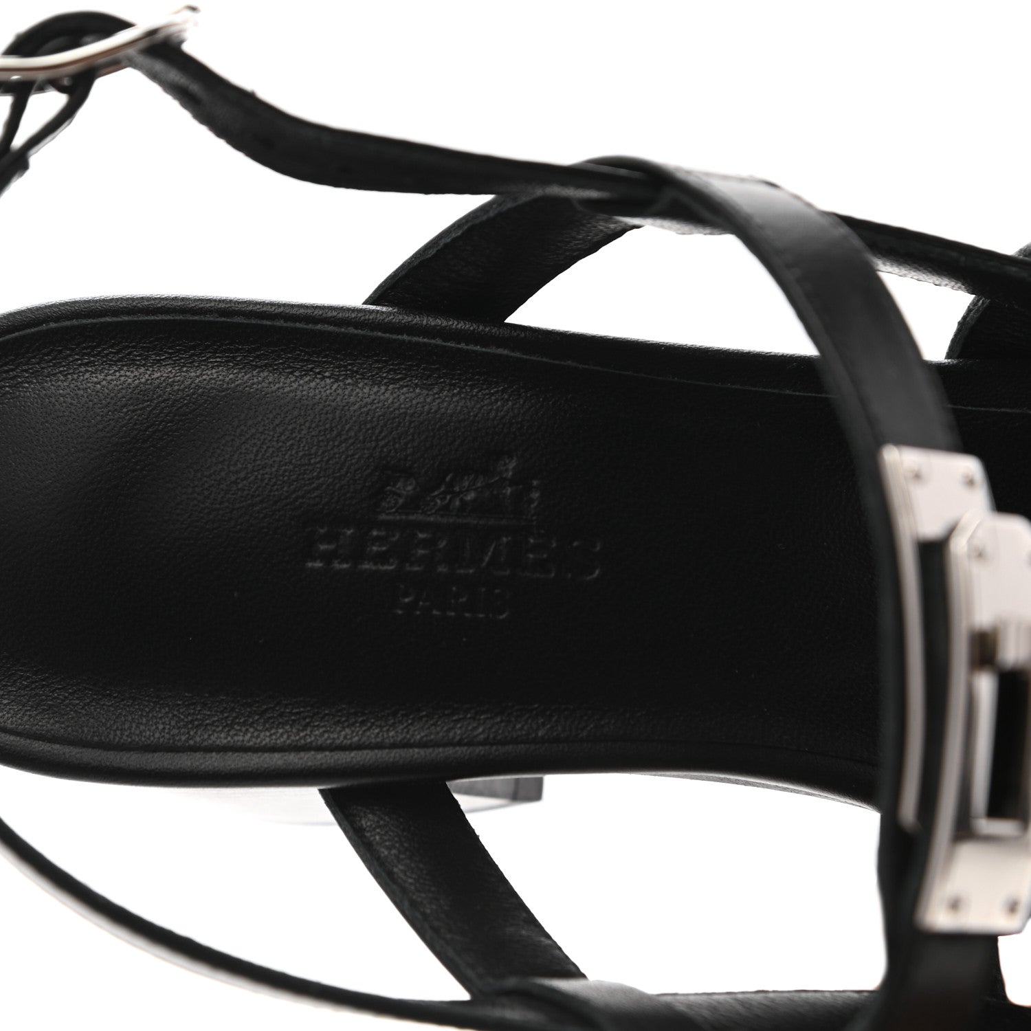 Hermes Calfskin Eve 60 Sandals 37 Black 13 of 18