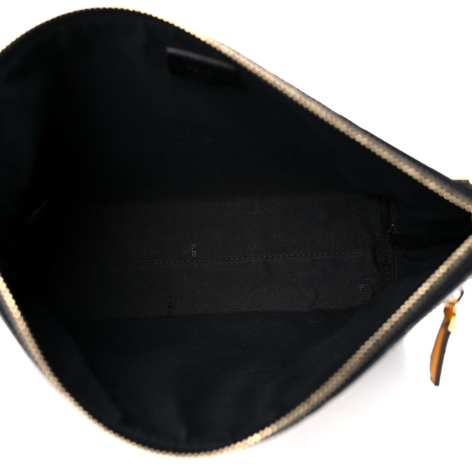 Fendi X FILA Glazed Fabric Vitello Century FF 1974 Mania Pouch Mogano Panna White Black 5 of 13