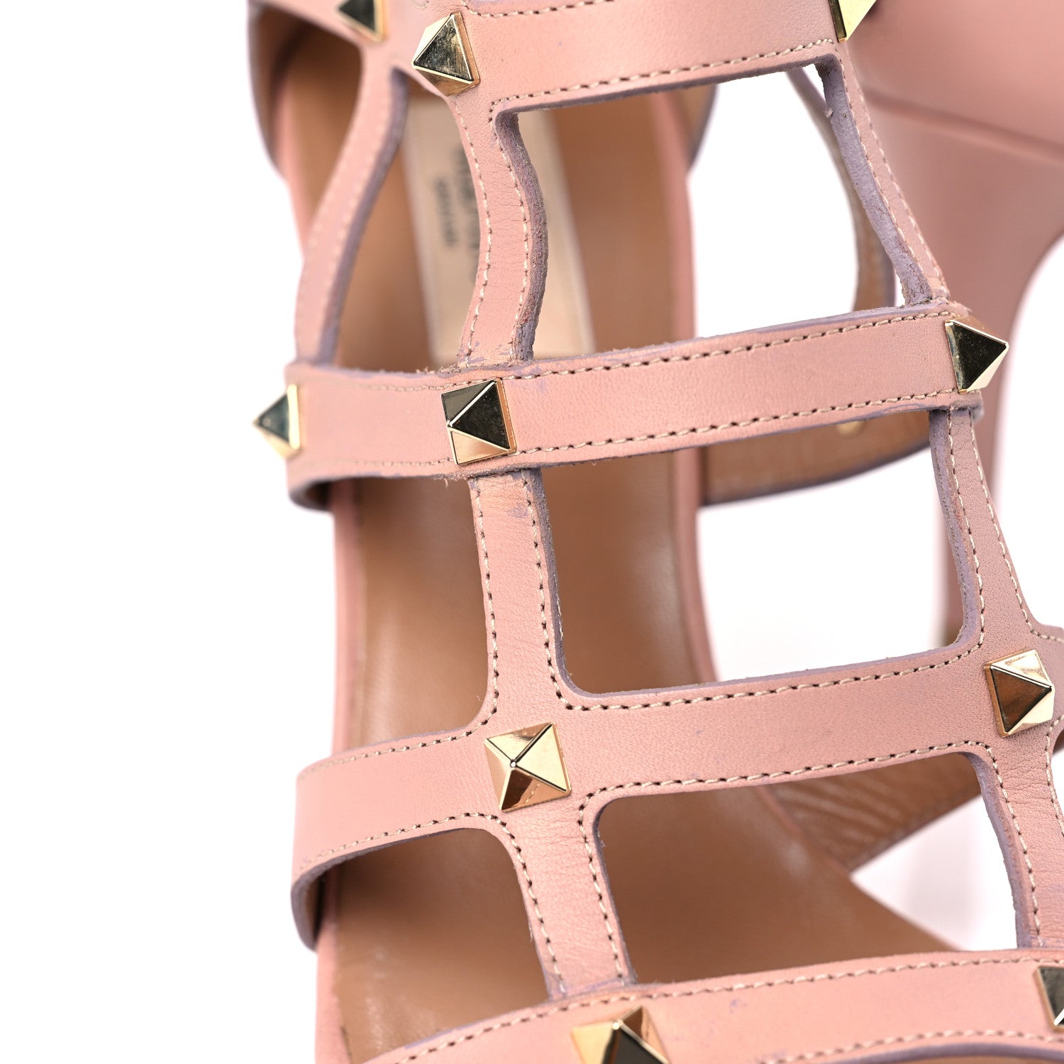 Valentino Garavani Nappa Rockstud Cage Sandals 39.5 Rose 11 of 12