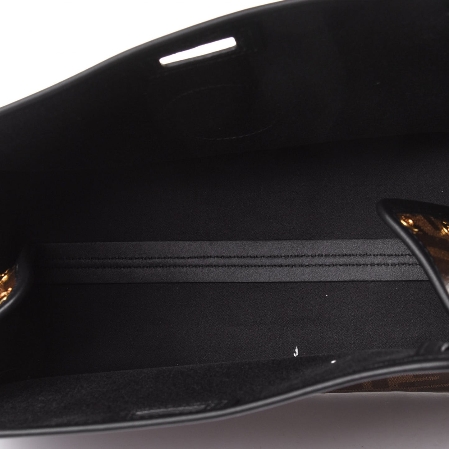 Glazed Fabric Vitello Century FF 1974 Stamp Patch Mini Peekaboo Defender Cover Mogano Panna Black