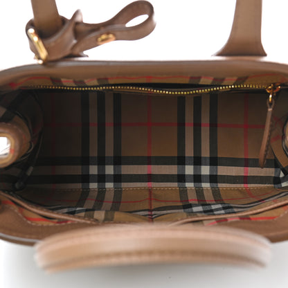Burberry Derby Calfskin House Check Small Banner Tote Camel 4 of 4