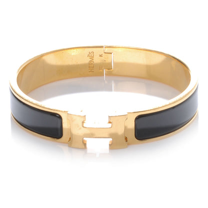 Hermes Enamel Narrow Clic Clac H Bracelet PM Black 1 of 5