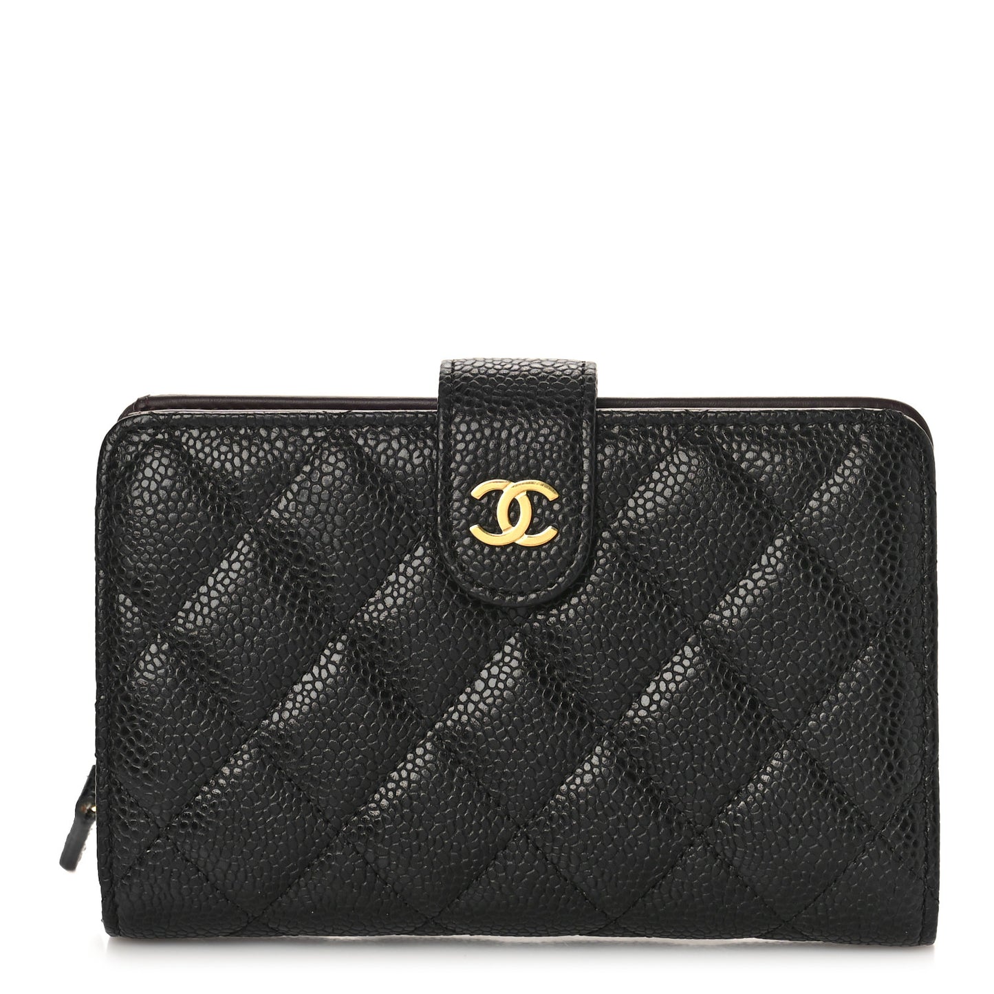 Caviar Quilted CC French Wallet Black